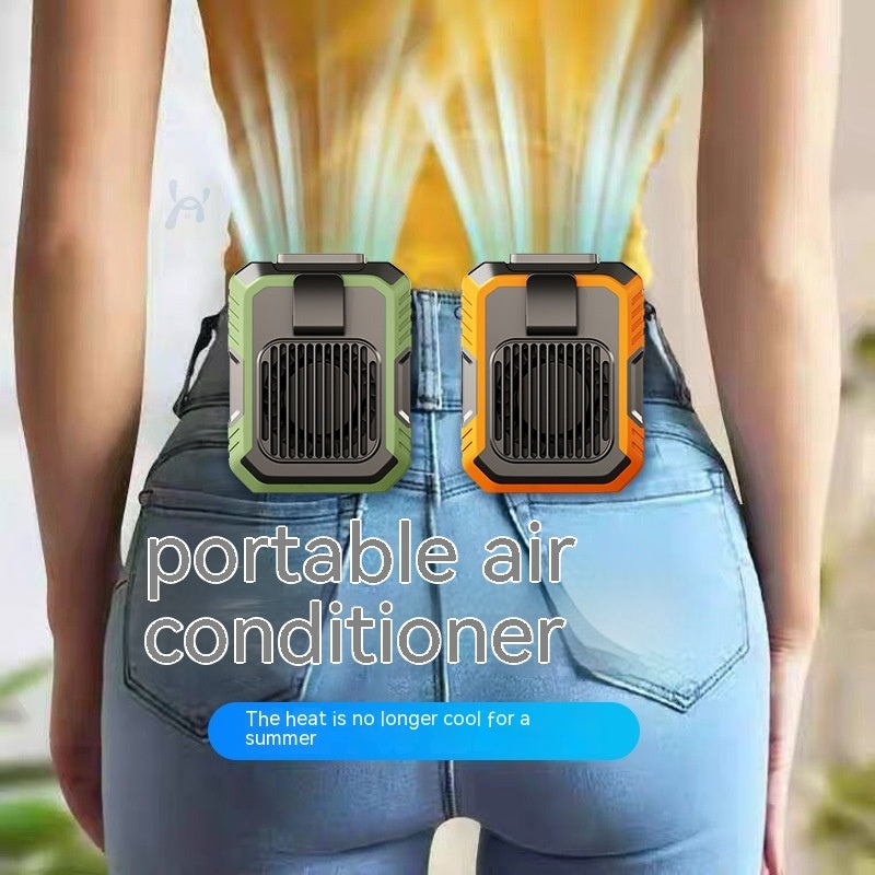 Waist Hanging Fan With Light USB Power Bank Summer Outdoor Gadget